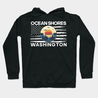 OCEAN SHORES WASHINGTON US FLAG Hoodie